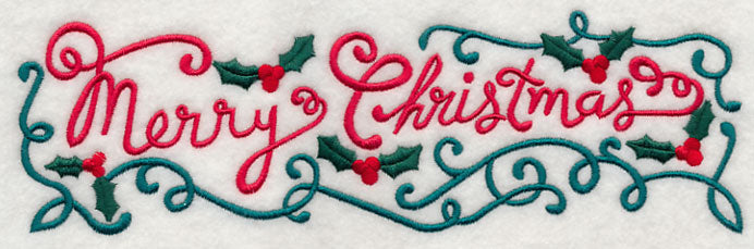 Merry Christmas Holly Border