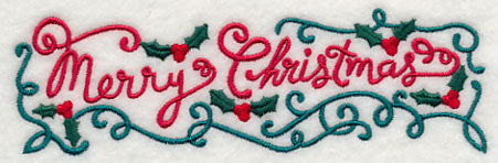 Merry Christmas Holly Border