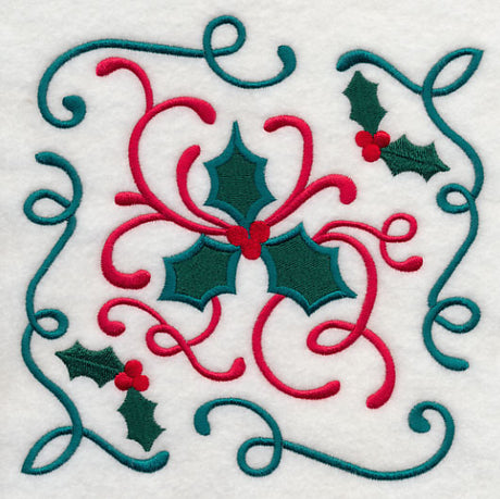 Merry Christmas Holly Square