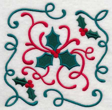 Merry Christmas Holly Square