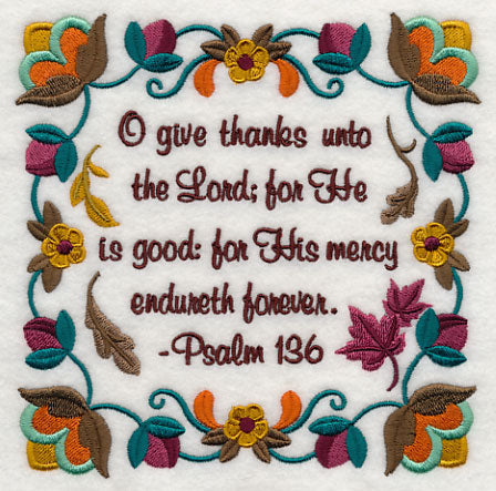 O Give Thanks Unto the Lord – Embroidery Library