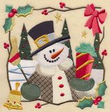 Country Christmas Square - Snowman