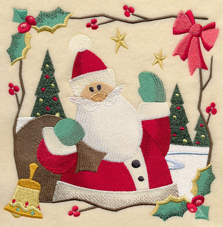 Country Christmas Square - Santa