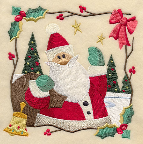 Country Christmas Square - Santa