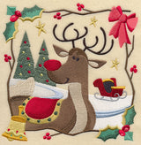 Country Christmas Square - Rudolph