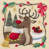 Country Christmas Square - Rudolph