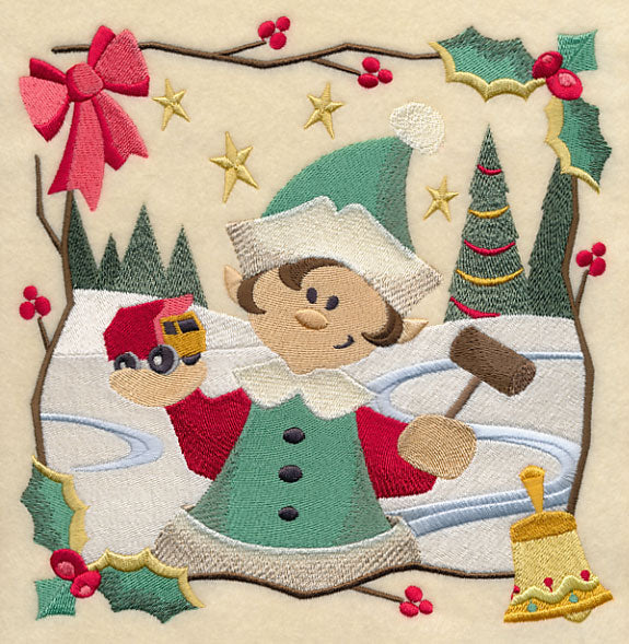 Country Christmas Square - Boy Elf