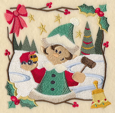 Country Christmas Square - Boy Elf
