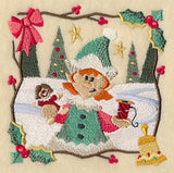 Country Christmas Square - Girl Elf