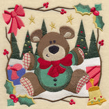 Country Christmas Square - Teddy Bear