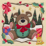 Country Christmas Square - Teddy Bear