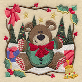 Country Christmas Square - Teddy Bear