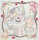 Country Christmas Square - Snowman (Vintage)
