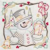 Country Christmas Square - Snowman (Vintage)