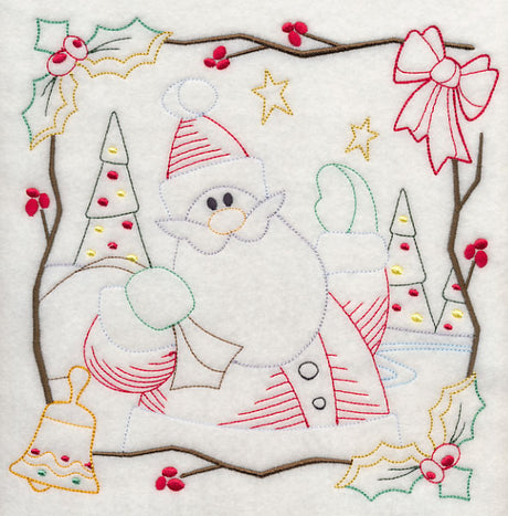 Country Christmas Square - Santa (Vintage)