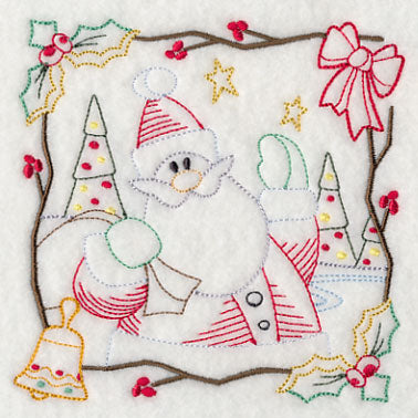 Country Christmas Square - Santa (Vintage)