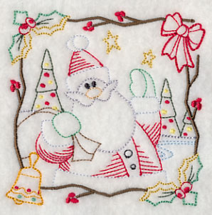 Country Christmas Square - Santa (Vintage)