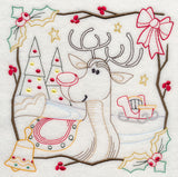 Country Christmas Square - Rudolph (Vintage)