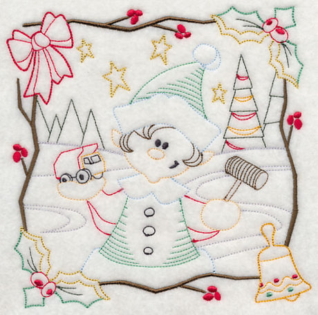 Country Christmas Square - Boy Elf (Vintage)