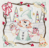 Country Christmas Square - Girl Elf (Vintage)