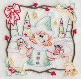 Country Christmas Square - Girl Elf (Vintage)