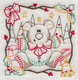 Country Christmas Square - Teddy Bear (Vintage)