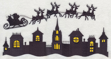 Christmas Flight Silhouette Scene