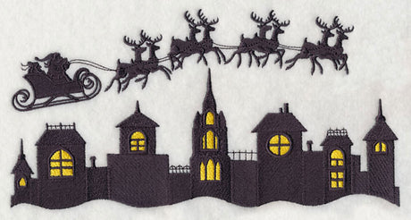 Christmas Flight Silhouette Scene