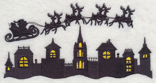 Christmas Flight Silhouette Scene