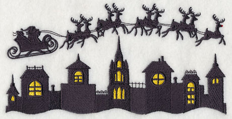 Christmas Flight Silhouette with Rudolph