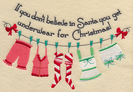 Believe in Santa Clothesline - Hers