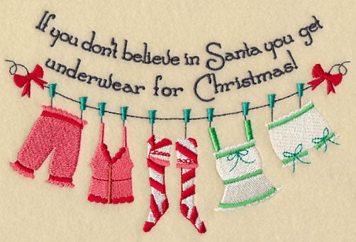 Believe in Santa Clothesline - Hers