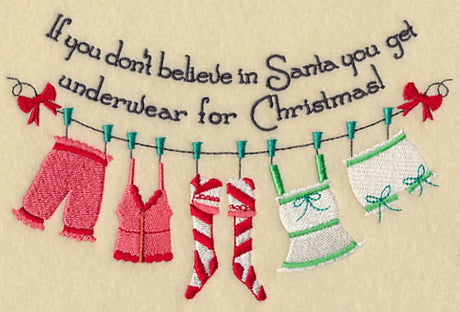 Believe in Santa Clothesline - Hers