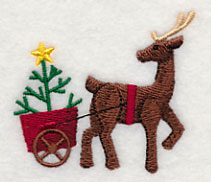 Christmas Reindeer with Cart and Tree