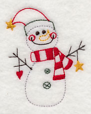 Heart and Stars Snowman