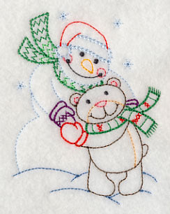 Snowman and Teddy Bear (Vintage)