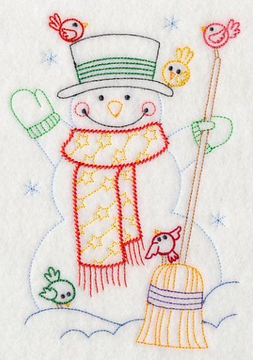 Snowman and Birds (Vintage)