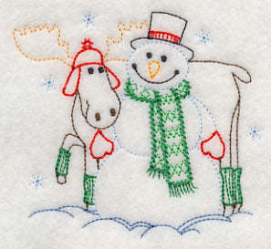 Snowman and Moose (Vintage)