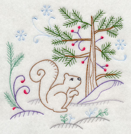 Winter Woodland Squirrel (Vintage)