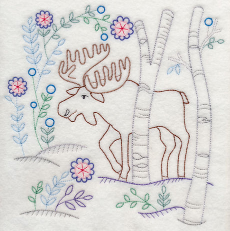 Winter Woodland Moose (Vintage)