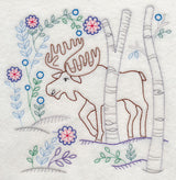 Winter Woodland Moose (Vintage)