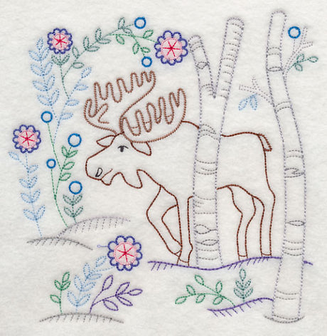 Winter Woodland Moose (Vintage)