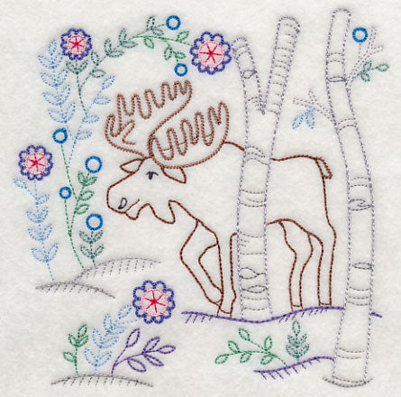 Winter Woodland Moose (Vintage)