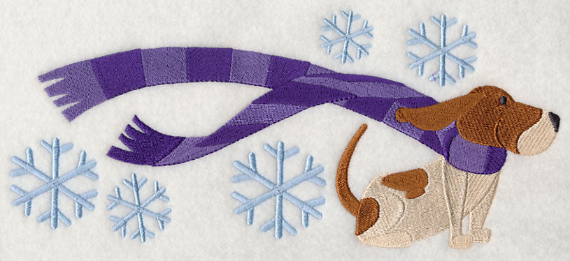 Wrapped Up in Winter Basset Hound