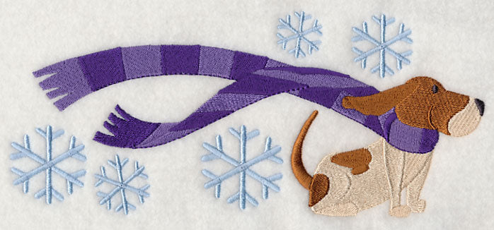 Wrapped Up in Winter Basset Hound