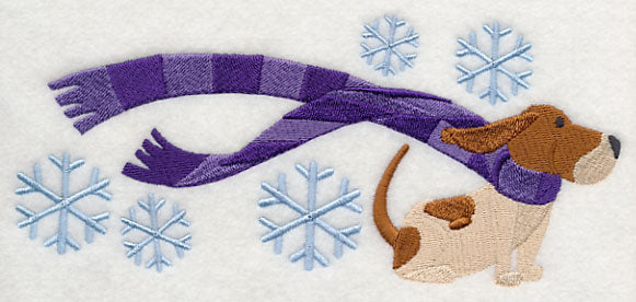 Wrapped Up in Winter Basset Hound