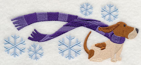 Wrapped Up in Winter Basset Hound