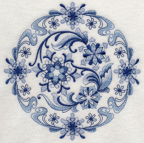 Delft Blue Snowflake Medallion 1