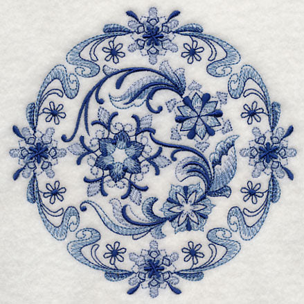Delft Blue Snowflake Medallion 1