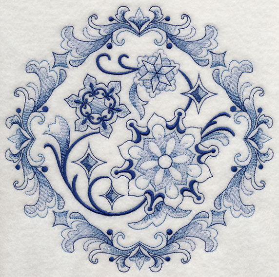 Delft Blue Snowflake Medallion 2